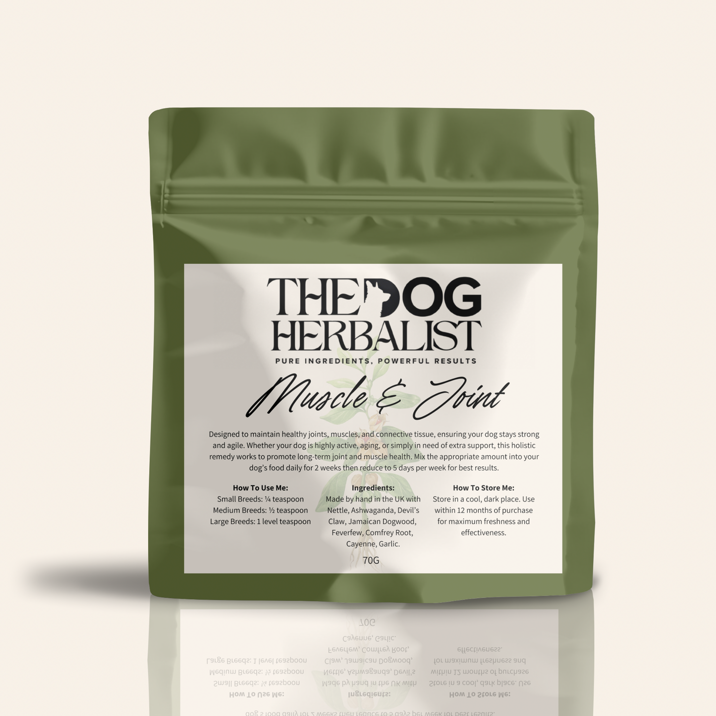 Muscle & Joint Herbal Powder – natural herbal supplement for dog joint and mobility support – holistic dog health UK