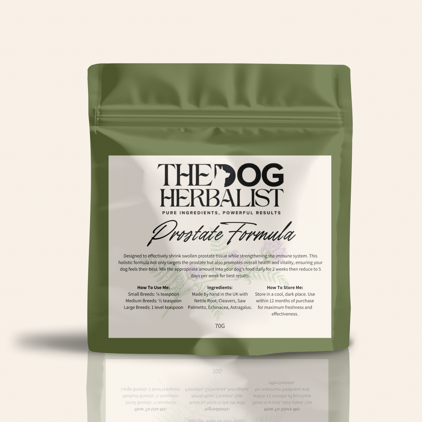 Prostate Harmony Herbal Powder – natural herbal supplement for dog prostate health – holistic dog health UK