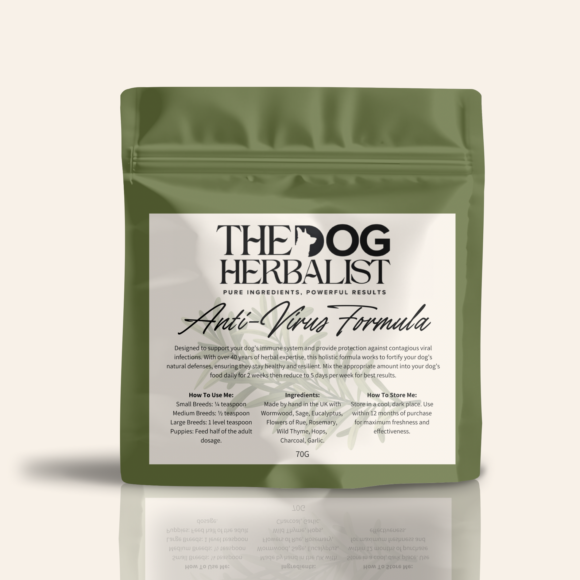 Anti-Virus Herbal Powder – natural herbal supplement for dog immune support – holistic dog health UK