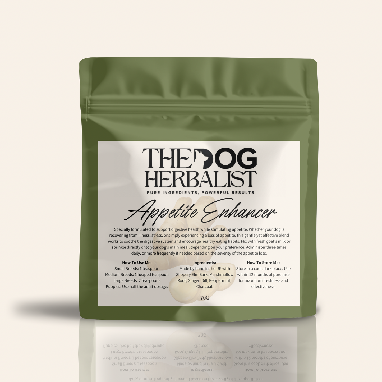 Appetite Enhancer Herbal Powder – natural herbal supplement for dogs with poor appetite – holistic dog health UK