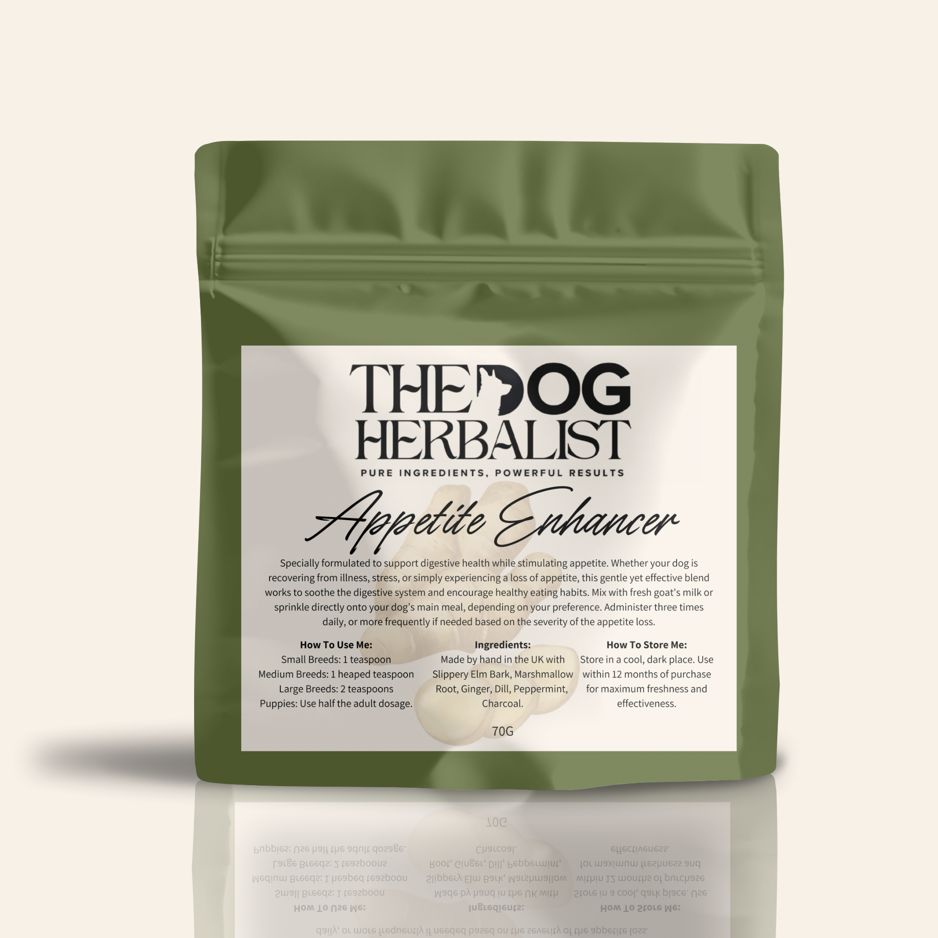 Appetite Enhancer Herbal Powder – natural herbal supplement for dogs with poor appetite – holistic dog health UK