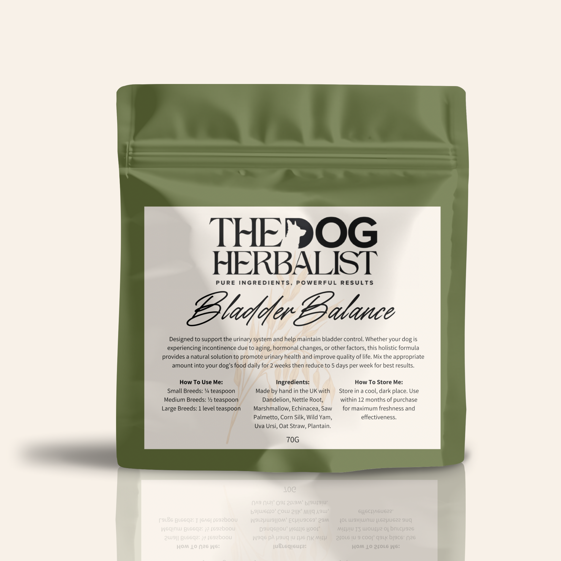 Bladder Balance Herbal Powder – natural herbal supplement for dog bladder health – holistic dog health UK