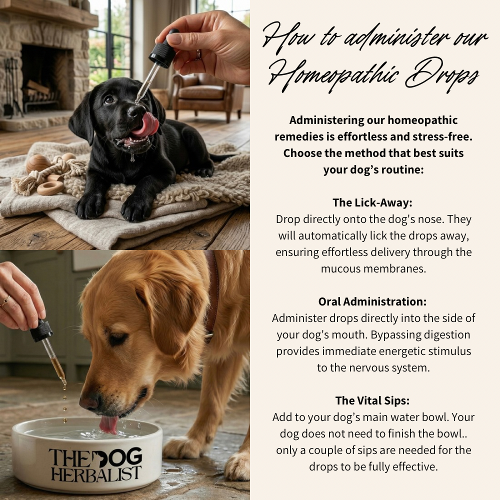 How to use homeopathic drops for dogs – add to water bowl, nose or mouth – The Dog Herbalist UK
