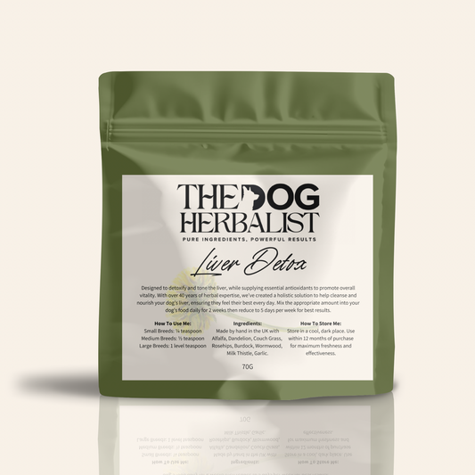 Liver Detox Herbal Powder – natural herbal supplement for dog liver detox – holistic dog health UK