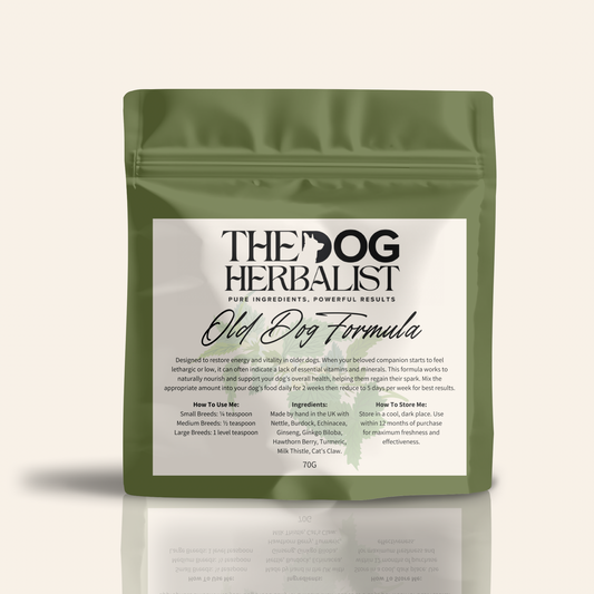 Old Dog Herbal Powder – natural herbal supplement for senior dogs – holistic dog health UK