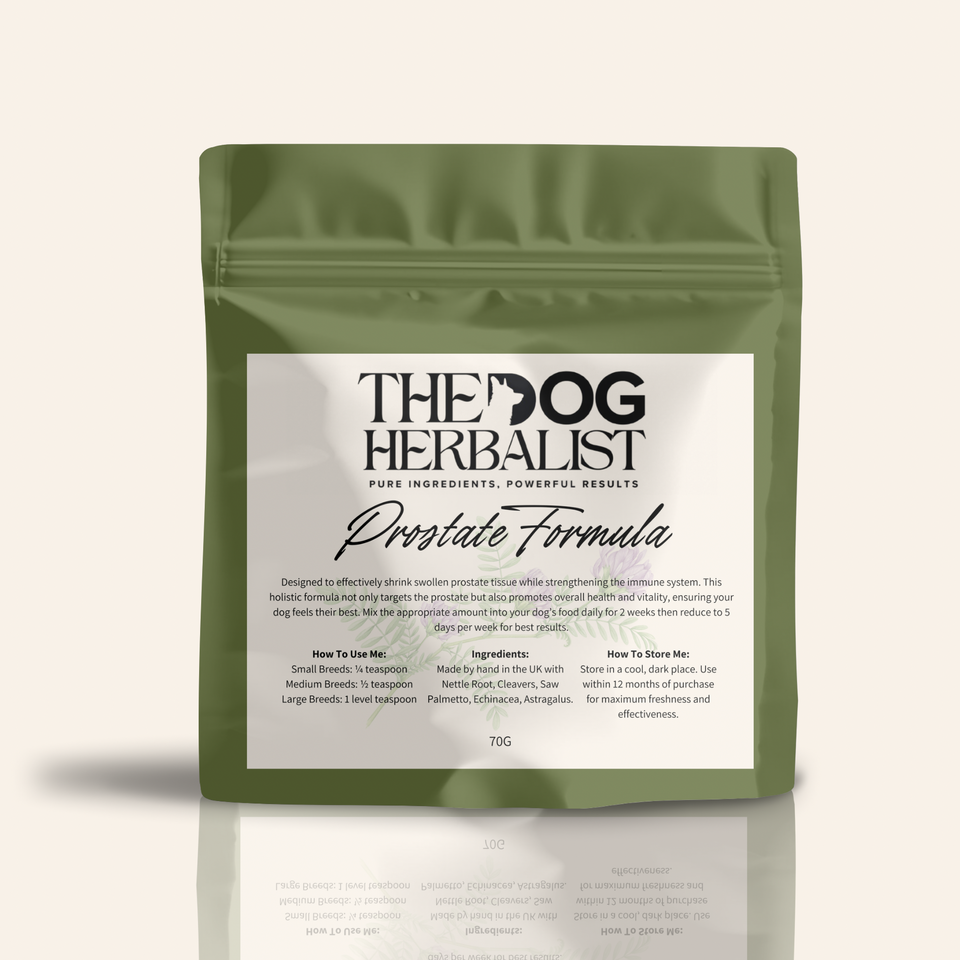 Prostate Harmony Herbal Powder – natural herbal supplement for dog prostate health – holistic dog health UK