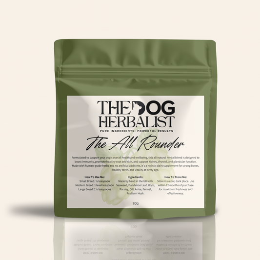 The All Rounder Herbal Powder – natural all-in-one herbal supplement for dogs – holistic dog health UK