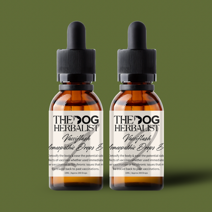 Vacciflush Homeopathic Drops – natural homeopathic drops to support dogs after vaccination – holistic dog health UK