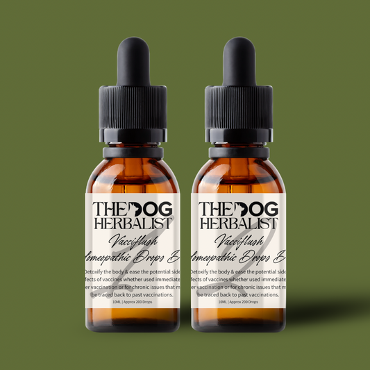Vacciflush Homeopathic Drops – natural homeopathic drops to support dogs after vaccination – holistic dog health UK
